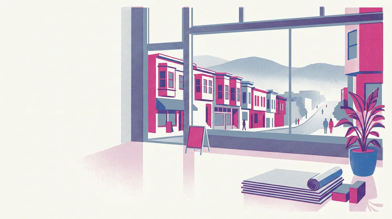 Illustration of yoga and pilates studios in San Francisco
