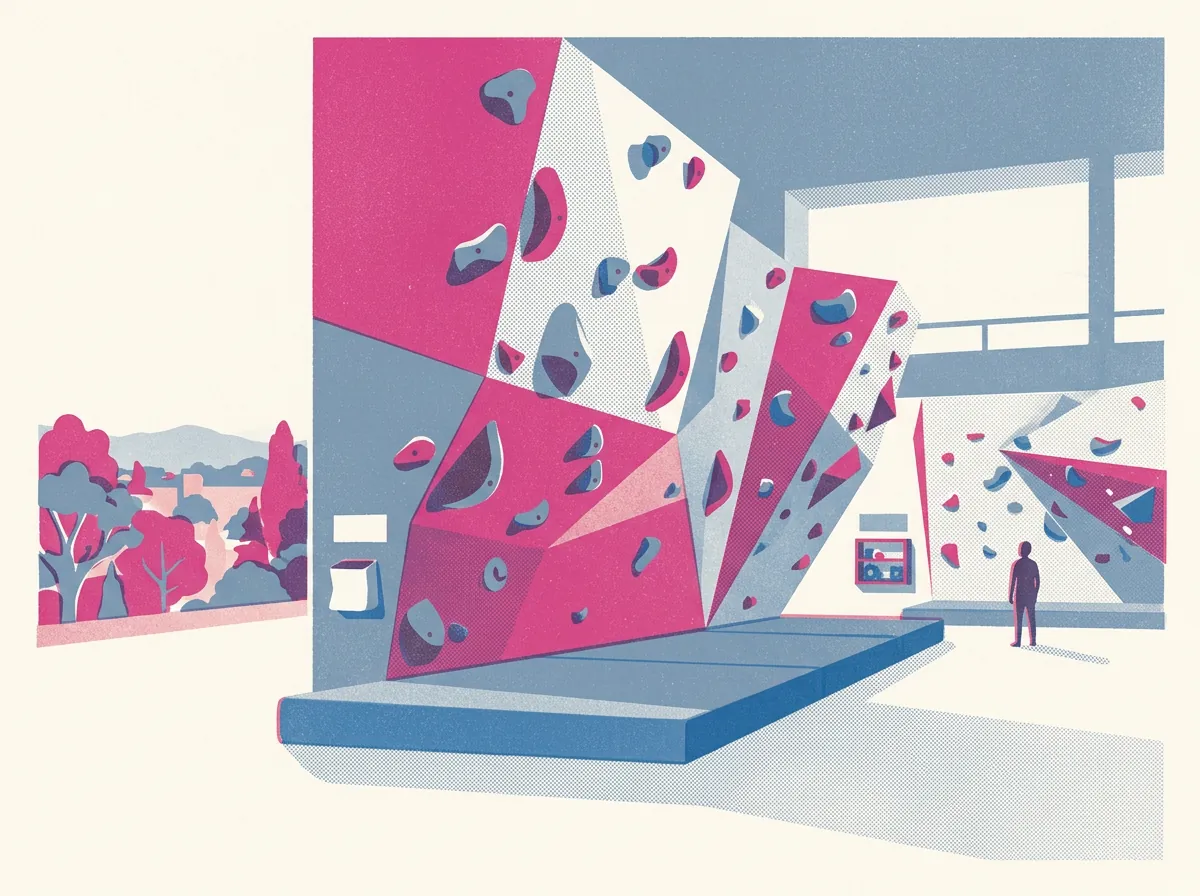 Illustration of climbing gyms in Berkeley